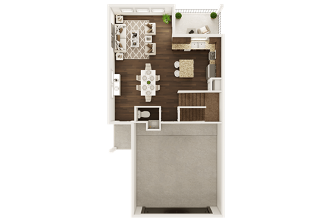 Floor plan for 3 beds, 2.5 baths, 1396 sqft